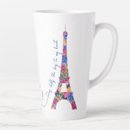 Taza De Café Latte La Torre Eiffel Floral de Anastasia París es clave