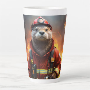 Taza De Café Latte **"La valentía deslumbrante: El bombero de los des