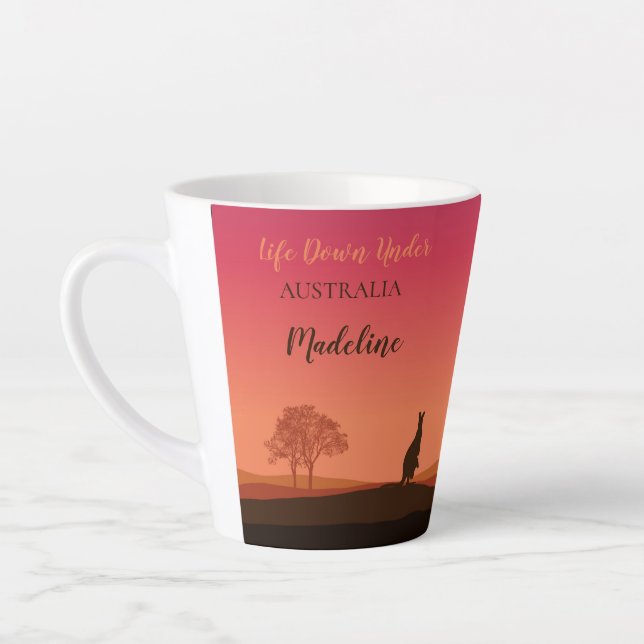 Taza De Café Latte La vida bajo el canguro Australia Mug (Izquierda)