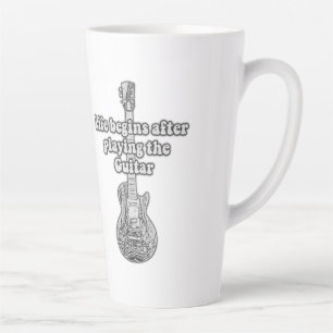 Taza De Café Latte La vida comienza después de tocar la guitarra. neg
