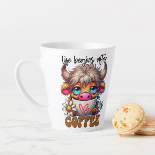 Taza De Café Latte La vida comienza después del café