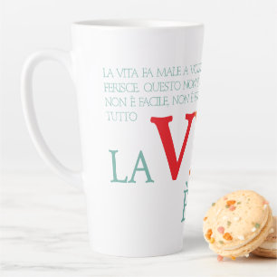 Taza De Café Latte La vida es bella