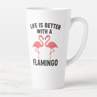Taza De Café Latte la vida es mejor con flamenco