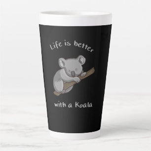 Taza De Café Latte La Vida Es Mejor Con Koala