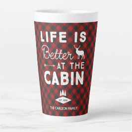 Taza De Café Latte La vida es mejor en la familia Cabin
