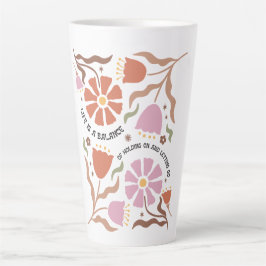 Taza De Café Latte La vida es un equilibrio de sostener flores silves