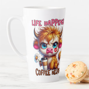 Taza De Café Latte La vida sucede, el café ayuda