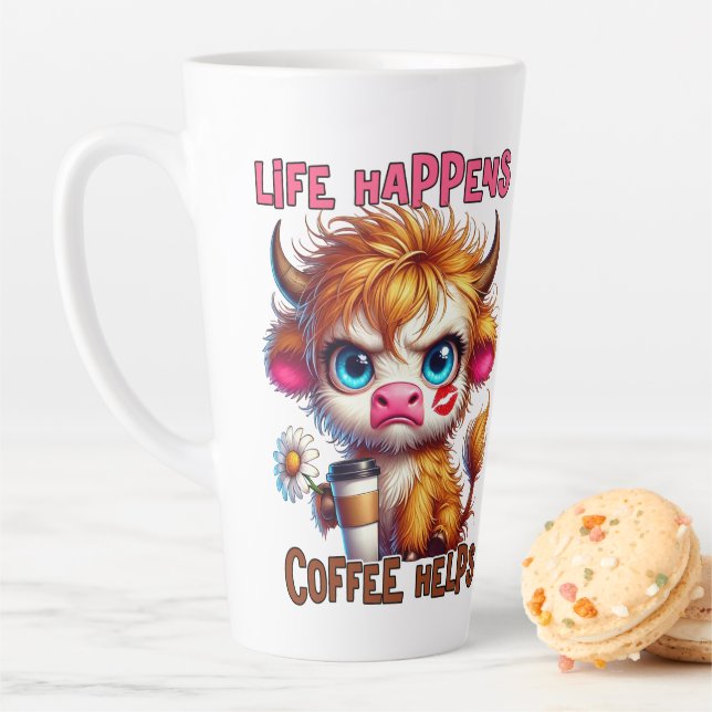 Taza De Café Latte La vida sucede, el café ayuda  (In situ)