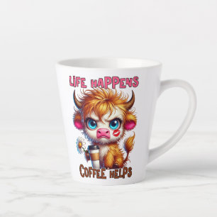 Taza De Café Latte La Vida Sucede el Café Ayuda
