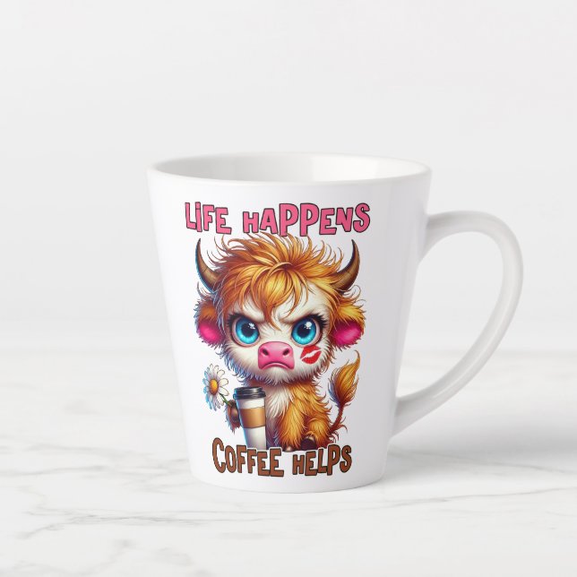 Taza De Café Latte La Vida Sucede el Café Ayuda  (Derecha)