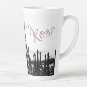 Taza De Café Latte La Vie en Rosa París Torre Eiffel latte mug