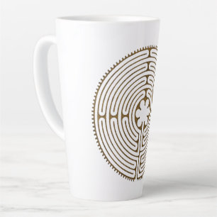 Taza De Café Latte Laberinto de Chartres - Símbolo espiritual Antigüe