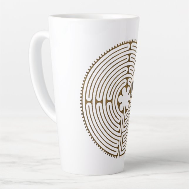 Taza De Café Latte Laberinto de Chartres - Símbolo espiritual Antigüe (Ángulo izquierdo)