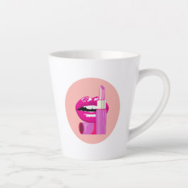 Taza De Café Latte Labios