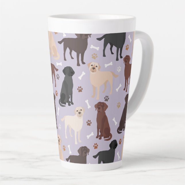 Taza De Café Latte Labrador Recuperador Paws and Bones Latte Mug (Ángulo derecho)