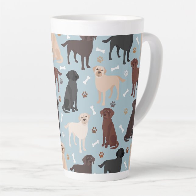 Taza De Café Latte Labrador Recuperador Paws and Bones Latte Mug (Ángulo derecho)