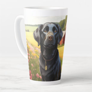 Taza De Café Latte Labrador Retriever en la granja
