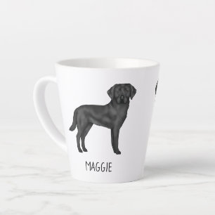 Taza De Café Latte Labrador Retriever Negro Diseño de Perro Adorable 