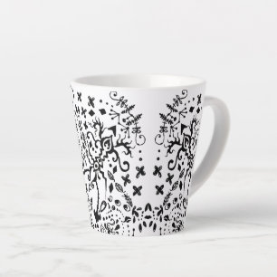 Taza De Café Latte Lacy Black Doodle Latte Mug