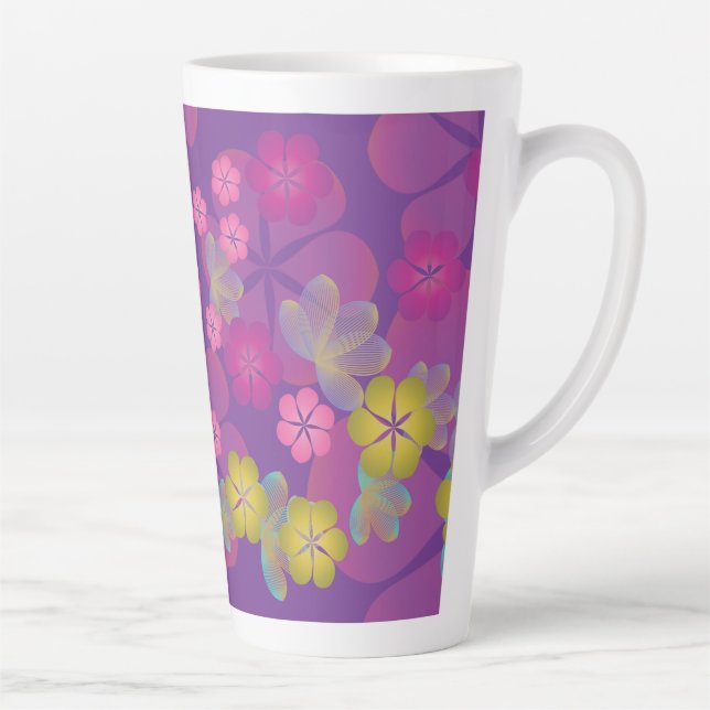 Taza De Café Latte Lacy Lotus Purple (Derecha)
