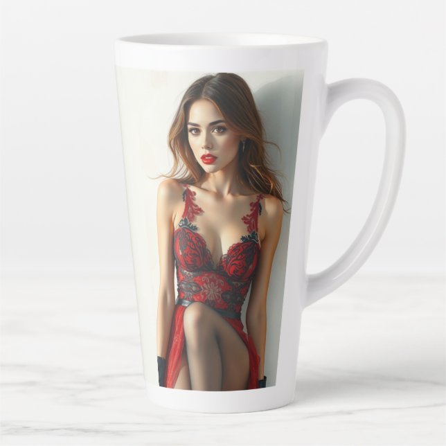 Taza De Café Latte Ladies in Red (Derecha)