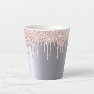 Taza De Café Latte Ladrillos rosados de oro rosa plateado