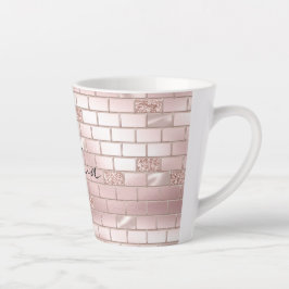 Taza De Café Latte Ladrillos rosas de Glam Rubor
