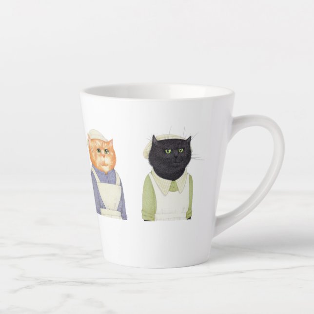 Taza De Café Latte LADY CATS Latte Mug (Derecha)