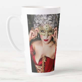 Taza De Café Latte Lady in Red Mug, colección de Rosas de Virginia