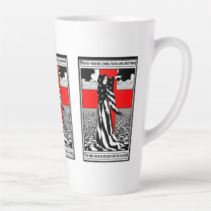 Taza De Café Latte Lady Liberty WWI Poster Patriótico Estadounidense 