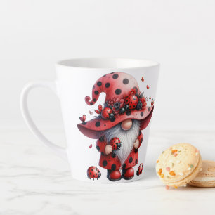 Taza De Café Latte Ladybug Gnomes Latte Mug