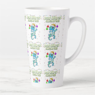 Taza De Café Latte Lagarto Gecko de Navidad Rockin’ – Deco de Lizard 