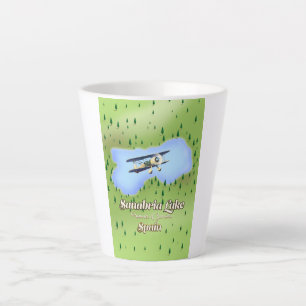 Taza De Café Latte Lago de Sanabria España mapa de viaje.