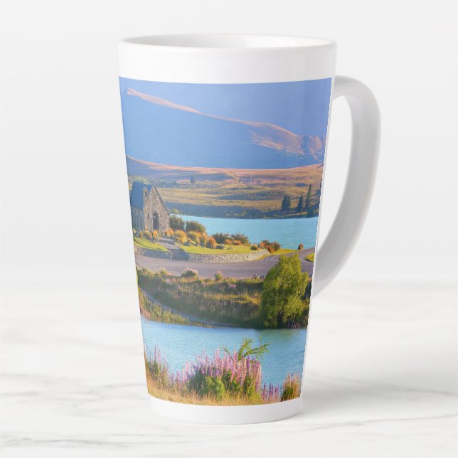 Taza De Café Latte Lago Tekapo pintoresco (Ángulo derecho)