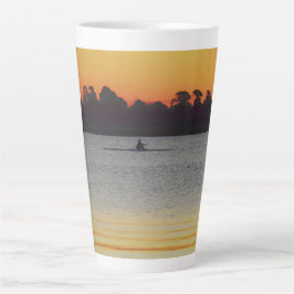 Taza De Café Latte Lago Wendouree Calma Antes del Anochecer
