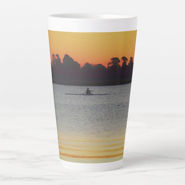 Taza De Café Latte Lago Wendouree Calma Antes del Anochecer (Anverso)