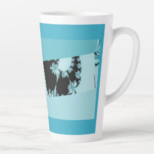 Taza De Café Latte Laguna del jardín fractal
