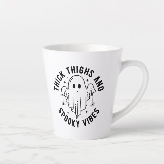Taza De Café Latte "Lámparas Y Vibes Espeluznantes" (Derecha)