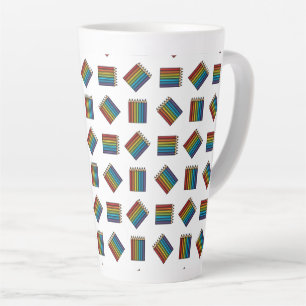 Taza De Café Latte Lápices de colores arcoiris