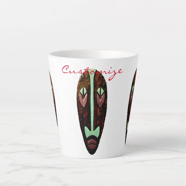 Taza De Café Latte Larga máscara tiki Thunder_Cove (Anverso)