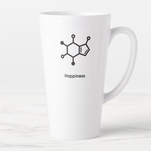 Taza De Café Latte Large Latte Mug - Caffeine = Happiness (Derecha)