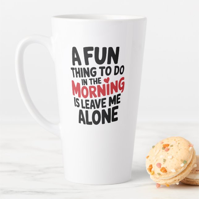 Taza De Café Latte Large Latte Mug - Leave me Alone (In situ)