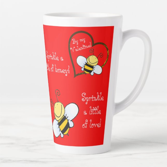 Taza De Café Latte Las abejas ricas son mi rojo de San Valentín (Derecha)