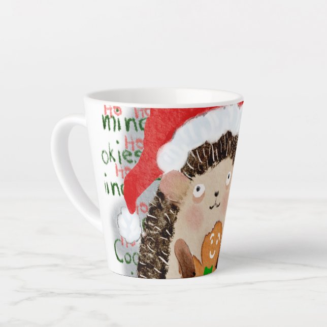 Taza De Café Latte Las galletas son mis Navidades Hedgehog (Ángulo izquierdo)