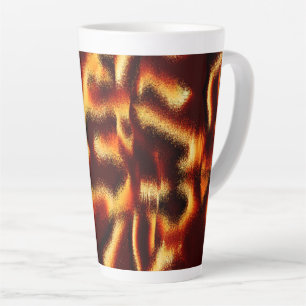 Taza De Café Latte Las manchas rojas amarillas parecen rociadas o con