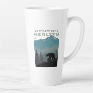 Taza De Café Latte Las Montañas De La Vida Silvestre Del Oso Huyen De