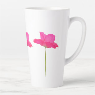 Taza De Café Latte lata de adormidera rosa