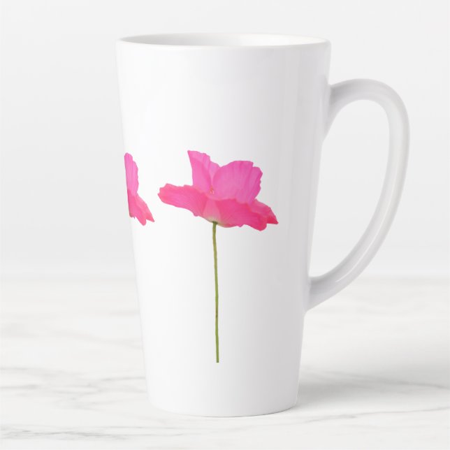 Taza De Café Latte lata de adormidera rosa (Derecha)
