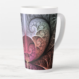 Taza De Café Latte Latido, Arte fractal surrealista abstracto