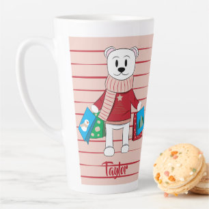 Taza De Café Latte Latín feriado del oso polar de compras